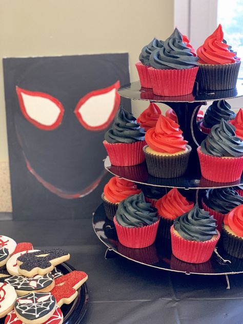 Across The Spiderverse Party, Venom Spiderman Party, Spiderman Across The Spider Verse Birthday, Into The Spider Verse Birthday Party, Spiderman Into The Spiderverse Party, Spiderman Across The Spider Verse Party, Miles Morales Birthday Party Ideas, Into The Spiderverse Birthday Party, Miles Morales Spiderman Birthday Party