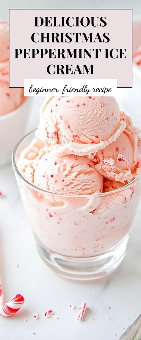 Image for Delicious Christmas Peppermint Ice Cream Christmas Ice Cream Flavors, Christmas Ninja Creami, Peppermint Stick Ice Cream, Kitchen Aid Ice Cream, Ninja Ice Cream Recipe, Ninja Creamy, Holiday Ice Cream, Christmas Ice Cream, Ninja Ice Cream