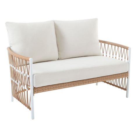 White Loveseat, Wicker Swivel Chair, Future Farmhouse, Ottoman White, Wicker Lounge Chair, Wicker Loveseat, Aluminum Patio Furniture, Outdoor Chaise Lounge Chair, Patio Loveseat