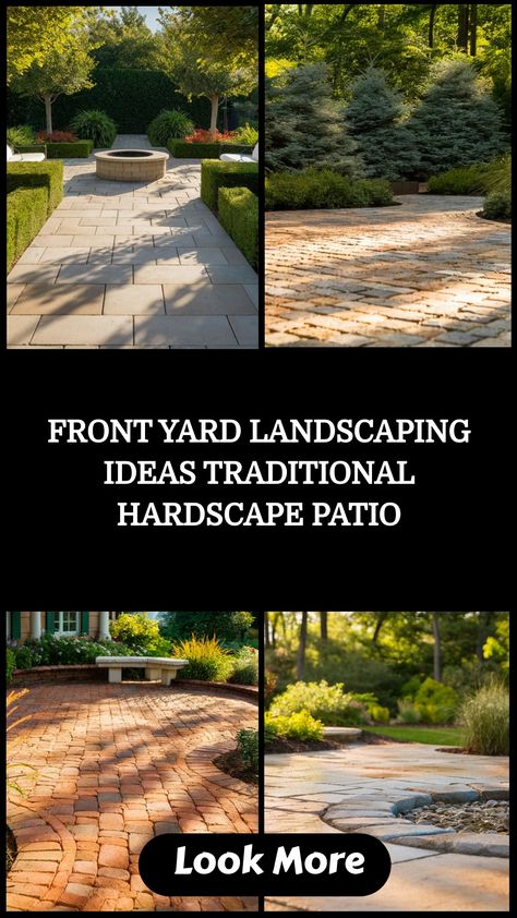 Explore innovative concepts for front yard landscaping that redefine traditional hardscape patios and create captivating sanctuaries. Uncover the secrets to enhancing your outdoor area with sophistication and everlasting charm. Front Lawn Hardscape Ideas, Patio Landscaping Ideas Border, Hardscape Front Yard, Hardscape Patio, Hardscape Ideas, Brick Pathway, Mulch Landscaping, Hardscape Design, Fence Styles