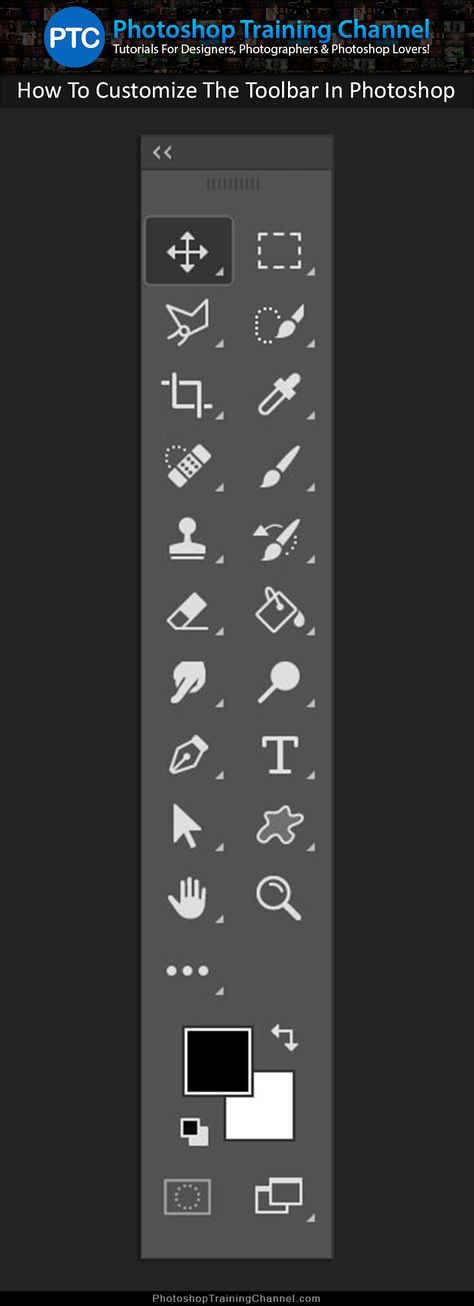 Video tutorial showing you how to customize the toolbar in Photoshop to only show the tools that you use most often, in order to enhance your workflow. Photoshop Training, Photoshop Brush Set, Photoshop Tutorial Typography, Photoshop Techniques, Photoshop Tutorial Photo Editing, Learn Photo Editing, Beginner Photo Editing, Photo Editing Photoshop, Photoshop Tools