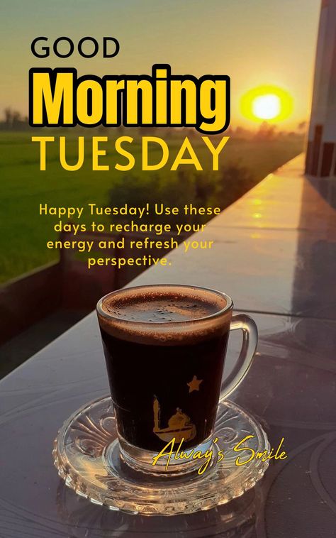 Embrace the energy of a brand new day with a spark of creativity and motivation. Let Tuesday be your canvas for fresh ideas and opportunities. Harness the power of inspiration to fuel your journey and turn dreams into reality. #TuesdayMotivation #Inspiration #NewBeginnings Tuesday Morning Quotes, A Brand New Day, Good Morning Tuesday, Weekday Quotes, Tuesday Motivation, Brand New Day, Tuesday Morning, Always Smile, Dreams Into Reality