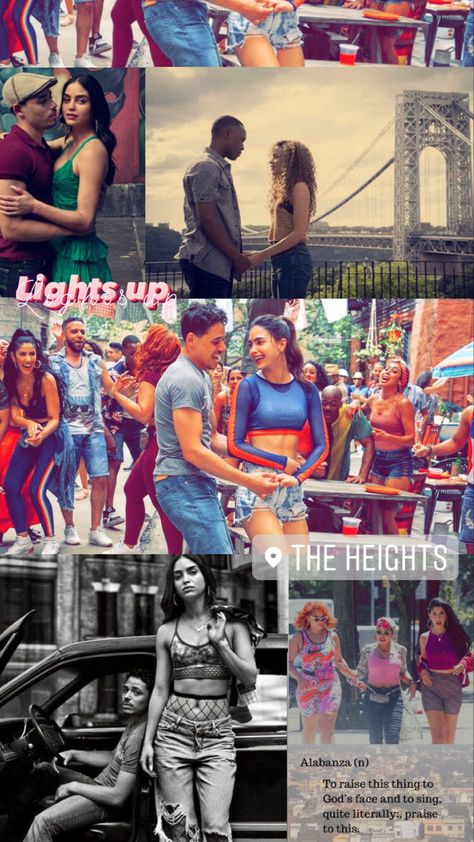 In The Heights Wallpaper, In The Heights Aesthetic, Usnavi In The Heights, Heights Aesthetic, Musical Theatre Posters, In The Heights Movie, Theatre Aesthetic, Ariana Debose, Theatre Posters