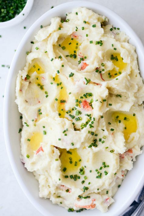 Lobster Mashed Potatoes l SimplyScratch.com #lobster #mashedpotatoes #recipe #holiday #datenight #mashed #creamy #potatoes Lobster Mashed Potatoes, Lobster Dishes, Fresh Lobster, How To Cook Lobster, Lobster Recipes, Mashed Potato Recipes, Keto Side Dishes, Potato Recipes, Side Dish Recipes