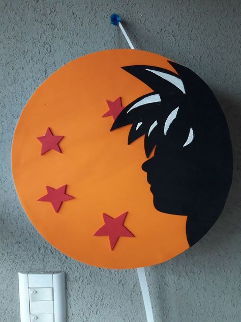 Dragon Ball Painting Easy, Dragon Ball Z Valentine Box Ideas, Dragon Ball Z Party Ideas Diy, Goku Gift Ideas, Dragon Ball Z Crafts, Dragon Ball Z Valentines Day Gift Ideas, Dragon Ball Z Bedroom, Dragon Ball Z Painting, Goku Birthday