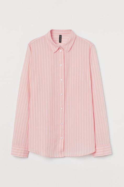 Oversized Checked Shirt, Cotton Shirts Women, Stripe Blouse, Fashionista Clothes, Powder Pink, Viscose Fabric, Blouse Patterns, Check Shirt, Casual Style Outfits