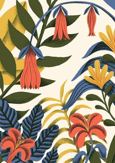 Illustration Agency, Trendy Flowers, Arte Sketchbook, Design Geometric, Plant Illustration, Tropical Pattern, Art And Illustration, Flower Illustration, Pattern Illustration