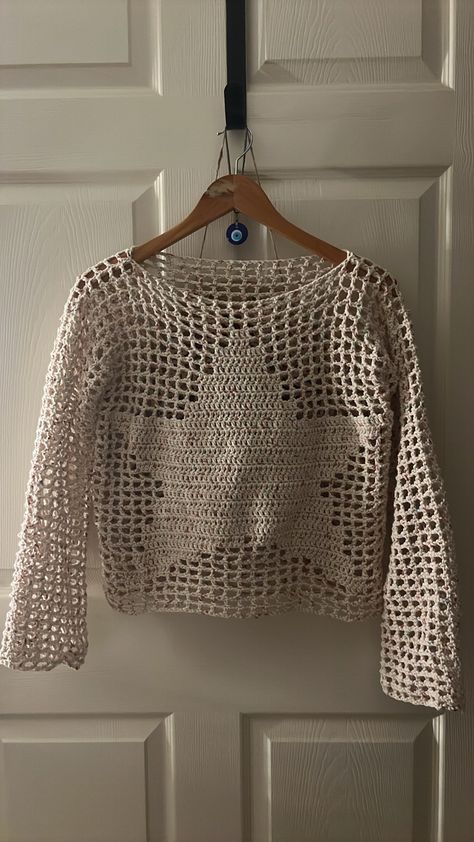 Holey Crochet Sweater, Net Crochet Top, Crochet Sweater Mesh, White Crochet Mesh Top, Crochet Star Sweater, Mesh Top Crochet, Crochet Star Mesh Sweater, Crochet Mesh Top, Distressed Crochet Knit Sweater