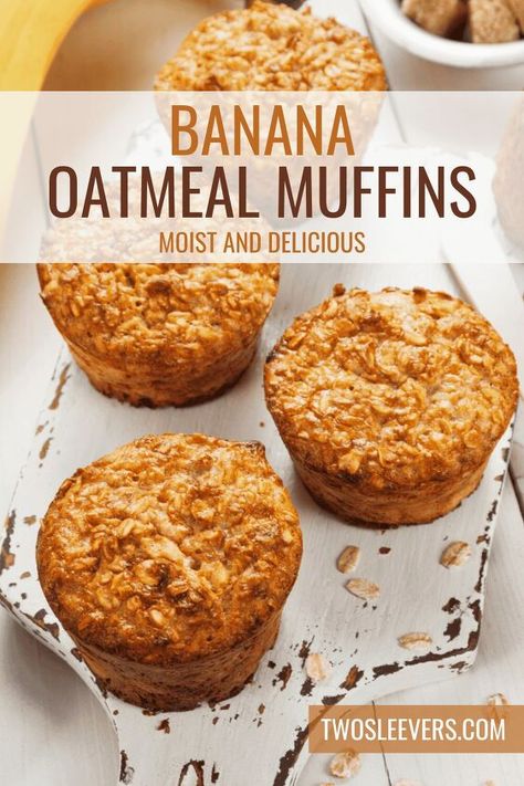 Banana Oatmeal Muffins | Easy Banana Oatmeal Muffin Recipe Banana Oatmeal Muffins Easy, Easy Oatmeal Muffins, Oatmeal Muffin Recipe, Banana Blueberry Oatmeal Muffins, Banana Oatmeal Muffins Healthy, Oatmeal Muffin, Oatmeal Muffins Healthy, Oatmeal Muffin Recipes, Banana Muffins Easy