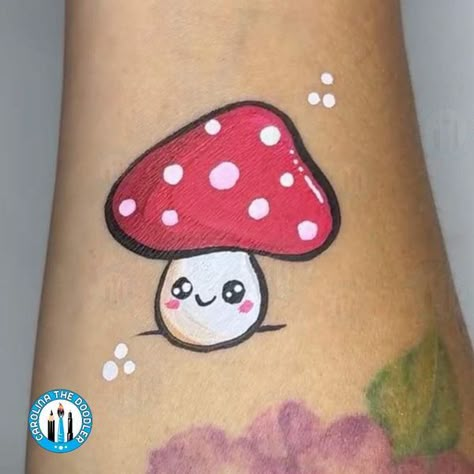 Carolina The Doodler Mushroom Face Paint, Paint Tattoos, Scenery Drawing For Kids, Skin Paint, Scenery Drawing, Painting Kids, Painting Tattoo, Face Painting Designs, Painting Designs