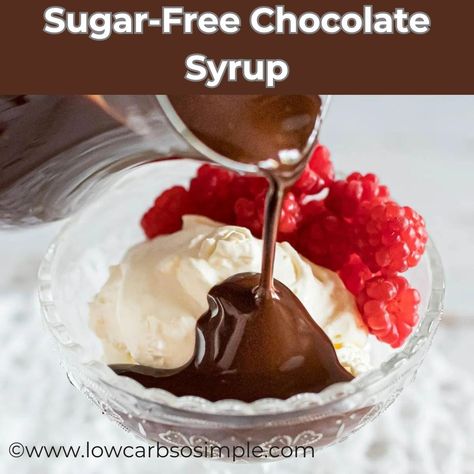 Calling all chocoholics! 🍫✨ Satisfy your cravings with this Sugar-Free Chocolate Syrup, perfect for keto and low-carb diets. It’s thick, rich, and dairy-free. Drizzle over pancakes, ice cream, or anything you love! Sugar Free Chocolate Syrup Recipe, Sugar Free Syrup Recipe, Chocolate Syrup Recipe, Chocolate Syrup Recipes, Sugar Free Chocolate Syrup, White Chocolate Syrup, Sweet Sauces, Sugar Free Jam, Dairy Free Treats