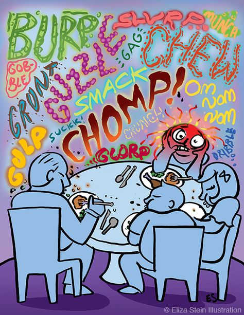 When Certain Sounds Drive You Crazy. Great article about misophonia by Dr Robin Bailey, Senior Lecturer in Psychology, Liverpool John Moores University. #misophonia #psychology Misophonia Aesthetic, Misophonia Humor, Misophonia Art, Sensory Overload Illustration, Noise Sensitivity, Psychology Major, Sensory Overload, Psychology Student, Portfolio Site