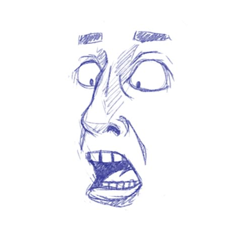 Scared Reference Face, Scared Face Illustration, Scared Face Drawing Reference, Nervous Face Drawing, Face Study Drawing, Scared Face Drawing, Screaming Drawing, Editorial Cartooning, Study Drawing