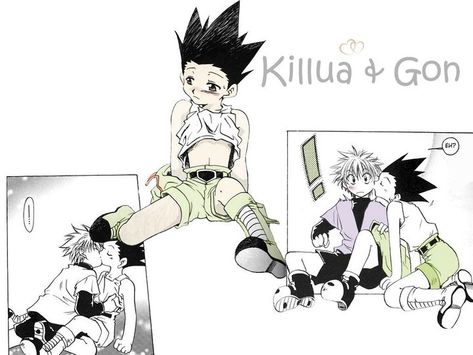 💙•『KilluGonGallery』• 💚 - ~3~ - Wattpad Killua X Gon Kiss, Gon X Killua Kiss, Killugon Kiss, Gon X Killua, Adventure Time Girls, Ben 10 Comics, Kushina Uzumaki, Hunter Anime