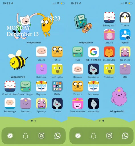 @lieke_rianne Adventure Time Themed Phone, Adventure Time Iphone Theme, Adventure Time Homescreen Layout, Adventure Time Ios, Adventure Time Widget Icons, Adventure Time Phone Theme, Adventure Time App Icons, Adventure Time Homescreen, Adventure Time Phone Wallpaper