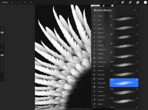 Feather Brush Ibis Paint, Feather Brush Procreate, Pen Tool Photoshop, Best Clip Studio Brushes, Photoshop Brushes Painting, Feather With Birds Tattoo, Feather Illustration, Brush Procreate, Feather Drawing