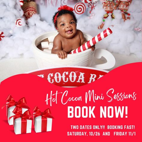 🎄 Hot Cocoa Mini Session – A Sweet Treat for the Littles! ☕️ Looking for a fun and unique holiday photo session for your little one? Our Hot Cocoa Mini Session is here! Perfect for those cuties who can sit up on their own, this session features your little one sitting in a giant cup filled with water mixed to look like cocoa and oversized marshmallows. How adorable is that? 😍 ✨ Session Highlights: Ideal for babies and toddlers who can sit on their own A giant, festive cup with "hot cocoa" ... Holiday Photo Session, Giant Marshmallows, Holiday Photoshoot, Katy Tx, Cozy Holiday, Mini Session, Christmas Minis, Mini Sessions, Sit Up