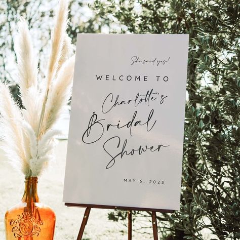 PRICES MAY VARY. Welcome your friends to your bridal shower and enjoy a lovely bridal shower party with this Bridal Shower Welcome Sign! This bridal shower sign will sure stand out in your bridal shower decoration and please all of your guests as they enter your bridal shower celebration. Multiple size options 4 mm corrugated plastic Weatherproof & fade-resistant Stands are not included. Before checkout, we’ll give you the option to add display accessories to your order. The perfect way to welco Bridal Shower Decor Ideas, Shower Decor Ideas, Bridal Shower Signage, Welcome Sign Bridal, Bridal Shower Inspo, Simple Bridal Shower, Bridal Shower Balloons, Bridal Shower Banner, Bridal Shower Sign