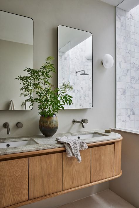 Olea by Nuebelle - Project Feature - The Local Project - The Local Project The Local Project Bathroom, Modern Beach Home, 2024 Bathroom, Shower Over Bath, The Local Project, Modern Beach House, Bathroom Reno, Modern Beach, Modern Shower