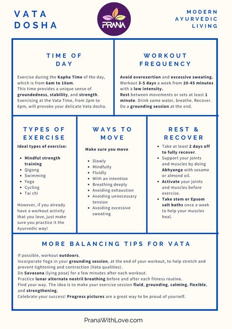 Workout tips for Vata dosha — Fitness and Ayurveda – |Prana Vata Dosha Diet, Vata Body Type, Vata Diet, Ayurveda Vata Dosha, Ayurveda Dosha, Ayurveda Vata, Ayurveda Diet, Ayurveda Recipes, Ayurvedic Therapy