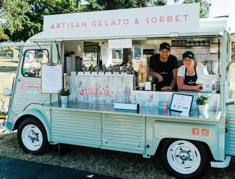 The story behind the best Gelato Truck in Brisbane — Gelato à Go-Go Beverage Truck, Gelato Truck, Bakery Food Truck, Ice Cream Food Truck, Food Bus, Dessert Truck, Foodtrucks Ideas, Ice Cream Car, Food Truck Wedding