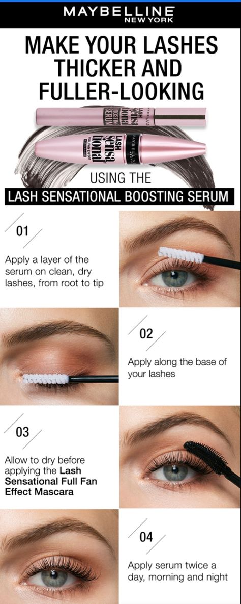 Lash Sensational Serum, Long Lashes Serum, Lashes Serum, Lashes And Eyebrows, Lash Sensational Mascara, Maybelline Mascara, Lash Sensational, Mascara Set, Maybelline Lash Sensational