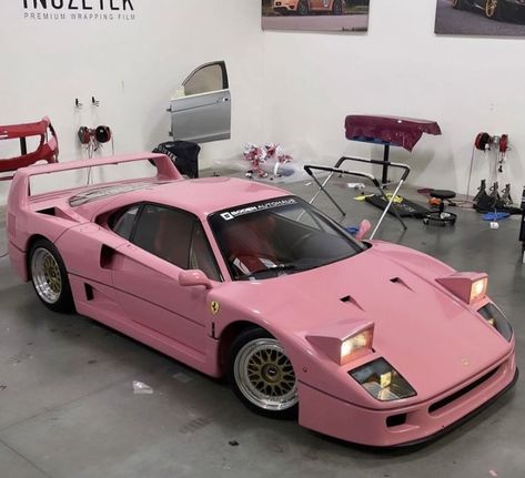 Cars Wallpaper, Pimped Out Cars, Best Jdm Cars, Car Aesthetic, Cars Luxury, Ferrari F40, Street Racing Cars, Classy Cars, Pink Car