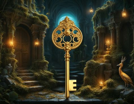 #key #magical #fantasy #secret #mystery #magickey #gold #goldenkey #aiart Fantasy Key, Golden Key, Master Key, Gold Key, Willow Tree, The Master, Concept Art, Key, Gold