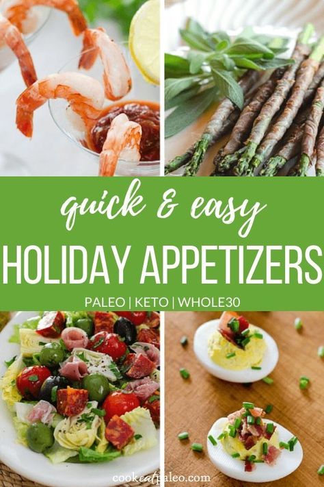 Here are eight easy appetizers for holiday entertaining. All are crowd pleasers and totally stress-free. These recipes work for a big holiday party or a small gathering. And all are paleo, keto, Whole30, gluten-free, grain-free, and dairy-free. #paleoappetizers #holidayappetizers #ketoappetizers Recipes Without Cheese, Dairy Free Keto, Dairy Free Keto Recipes, Paleo Appetizers, Small Gathering, Desserts Snacks, Recipes For Desserts, Easy Appetizers, Quick Dinners