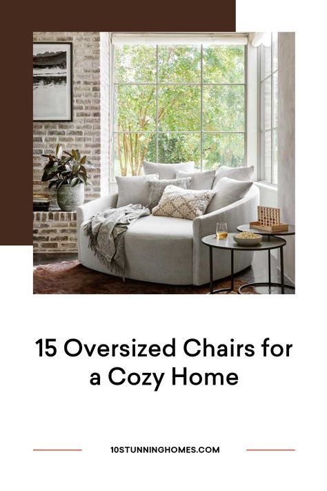 15 Oversized Chairs that You'll Never Want to Leave

Curl up in one of these cozy oversized chairs and you'll never want to leave! From plush fabrics to sleek designs, we've rounded up 15 of the best chairs to add to your home decor collection. Whether you're looking for a statement piece for your living room or a comfy spot to read in your bedroom, we've got you covered.

#oversizedchairs #homedecor #cozy Living Chairs Ideas, Cozy Chair For Reading, Oversized Chair In Bedroom, Comfy Armchair Oversized Chair, Living Room Reading Chair, Cozy Reading Chair Small Spaces, Big Chairs Comfy Living Rooms, Reading Chairs Comfy, Oversized Living Room Chair