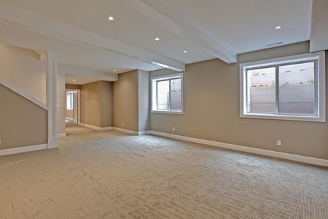 Finished daylight basement with carpet, Lake Oswego, Oregon - Contemporary - Basement - by Lifestyle Homes | Houzz Daylight Windows Basement, Big Basement Windows, Basement With Carpet, Daylight Basement Ideas, Deep Spring, Daylight Basement, Contemporary Basement, Lake Oswego Oregon, Three Story House