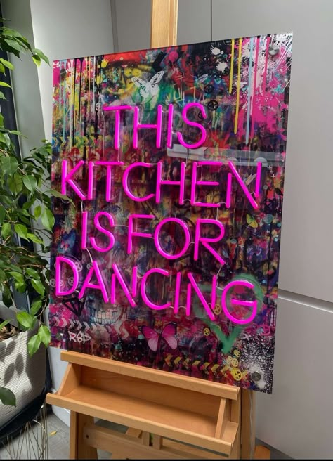 Art Deco Animals, Kitchen Is For Dancing, Dance Wall Art, Neon Led Sign, Neon Wall Art, Neon Wall, Bright Homes, Rock Salt, Led Sign