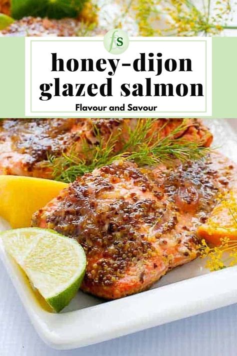 Paleo Honey Mustard, Dijon Salmon, Honey Mustard Salmon, Salmon Glaze Recipes, Salmon Marinade, Salmon In Foil, Mustard Salmon, Honey Salmon, Mustard Recipe