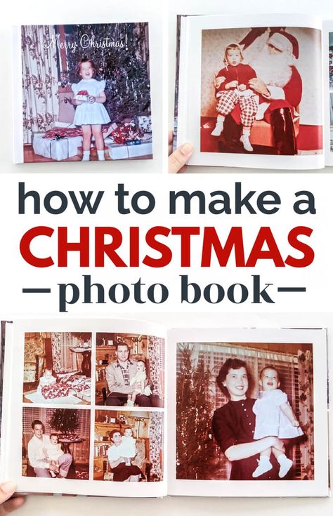 How to Make a Christmas Photo Book: A Sentimental Gift Idea - Lovely Etc. Christmas Gift For Parents, Diy Christmas Photo, Photo Book Template, Christmas Photo Album, Photo Album Gift, Gift For Grandparents, Christmas Gifts For Parents, Santa Photos, Photo Album Diy