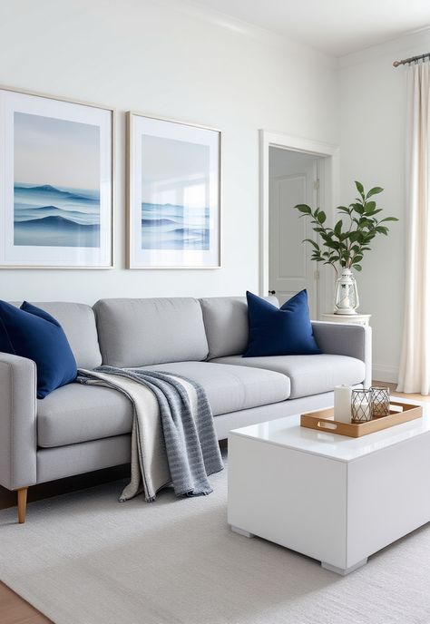 Coastal Living Room Gray Sofa Coastal Living Room, Miami Apartment Aesthetic, Miami Apartment Decor, Cozy Coastal Living Room, Miami Apartment, Modern Miami, Coastal Interiors Design, Apartment Aesthetic, Coastal Living Rooms