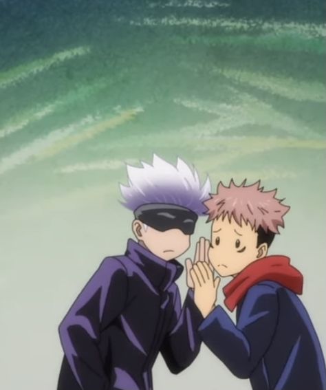 They are so cute #gojo #itadori #yuji #jujutsukaisen #jujutsu Gojo And Itadori, Jujutsu Kaizen, Itadori Yuji, Yuji Itadori, Jujitsu Kaisen, Gojo Satoru, Intj, Funny Anime Pics, All Anime