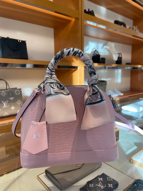 Pink alma bb bag Lv Bags Aesthetic, Pink Alma Bb, Alma Bb Louis Vuitton, Pink Luiviton Bag, Luxury Feminine Pink Bag, Lv Pink Bag, Louis Vuitton Alma Bb Epi Pink, Alma Louis Vuitton, Lv Alma Bb