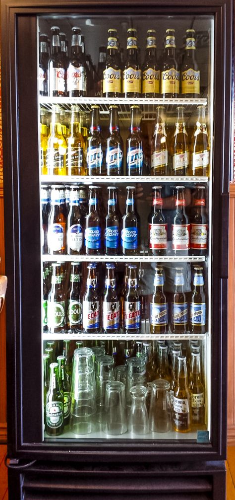 There's nothing like a glass-fronted beer fridge! Beer Fridge Ideas, Man Cave Beer Fridge, Man Cave Bar Diy, Beer Cellar, Man Cave Ideas, Cave Room, Patterned Tile Backsplash, Man Cave Bathroom, Ultimate Man Cave