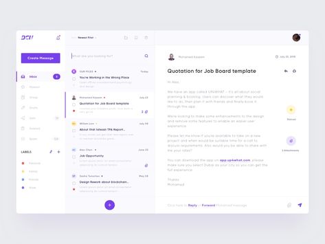 📮Email Client Dashboard by CJ__Alex for DCU on Dribbble Dashboard Interface, Ui Design Dashboard, Web Dashboard, Wireframe Design, Flat Ui, Ui Design Website, Email Client, Dashboard Ui, Web Banners