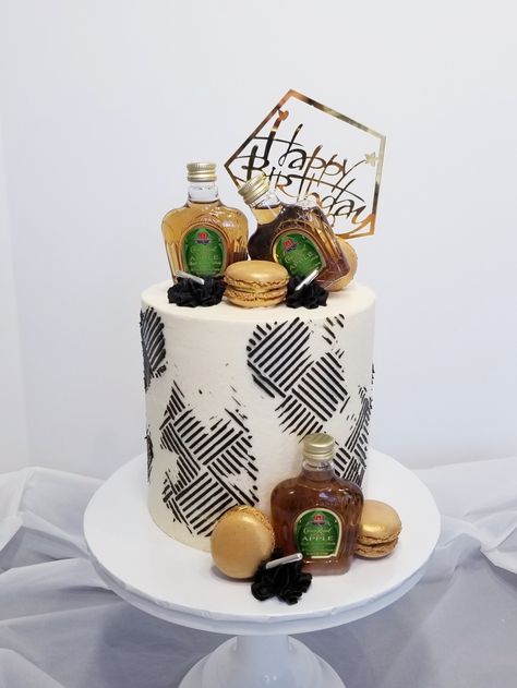 Birthday Cakes For Men Crown Royal, Crown Liquor Cake, Crown Apple Birthday Cake, Crown Royal Birthday Cake For Men, Crown Apple Cake Ideas, Crown Royal Themed Birthday Party, Crown Royal Birthday Cake, Crown Royal Birthday Ideas For Men, Crown Royal Cakes For Men