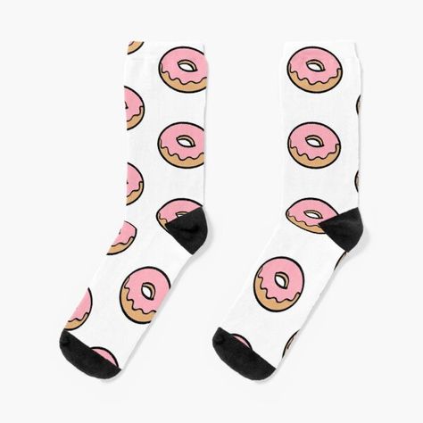 A little cute & yummy pink sprinkle donut doodle (Redbubble: Gen3vi) #donut #doughnut #simpsonsdonut #thesimpsons #food #foodie #snack #tiktok #vsco #cute #doodle #sticker #trendy #laptopsticker #socks #funkysocks Simpsons Donut, Donut Socks, Sprinkle Donut, Funky Socks, Designer Socks, Socks For Sale, Knitting Socks, Donuts, Sprinkles