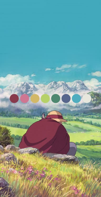 Studio Ghibli, color palette Ghibli Color Palette, Movie Color Palette, 하울의 움직이는 성, Studio Ghibli Movies, Studio Ghibli Art, 수채화 그림, Ghibli Movies, Ghibli Art, Color Palette Design