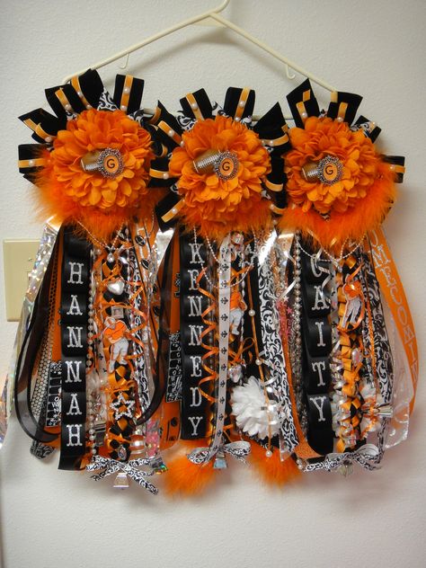 Homecoming Mums 2011 | by cynthsmthrmn Orange Mums, How To Make Braids, Texas Mums, Homecoming Mums Senior, Homecoming Spirit Week, Homecoming Corsage, Texas Homecoming Mums, Football Mums, Homecoming Spirit