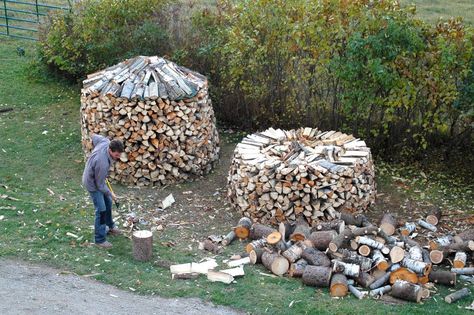 Stacking Firewood, Firewood Storage, Wood Shed, Homestead Survival, Camping Survival, Off Grid Living, Shed Plans, Wood Storage, Furniture Inspiration