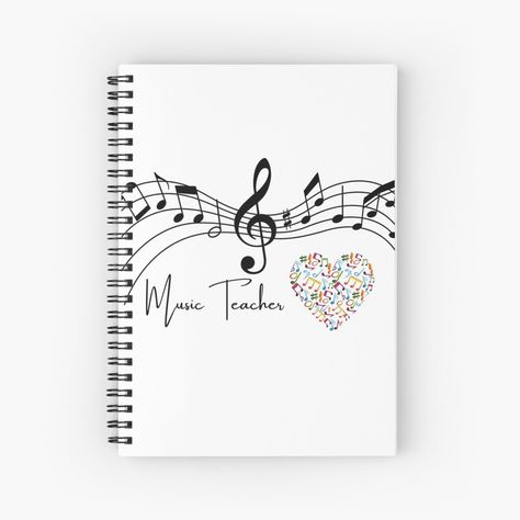 Spiral notebooks for music teachers, musicians, music tutors, and art enthusiasts. Cover Page For Project, Book Cover Page Design, How To Wear White Jeans, Music Notebook, Creative Book Covers, Book Cover Page, Front Page Design, Project Work, Music Teachers