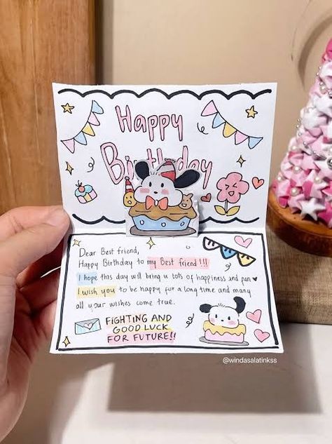 Birthday Card Ideas For Bestie, Anniversary Card Ideas For Parents, Ideas For Parents Anniversary, Anniversary Card Ideas, Bestie Birthday Card, Diy Pop Up Cards, Happy Birthday Cards Diy, Bond Paper Design, Bestie Birthday