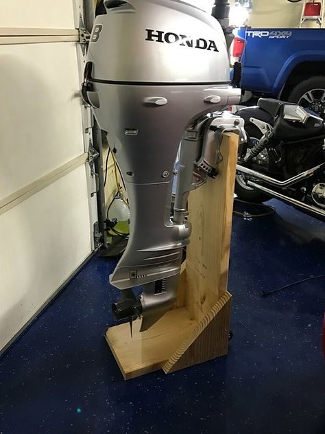 Made a simple Outboard Motor Stand | Sailboat Owners Forums Winterize Boat, Boat Upgrades, Outboard Motor Stand, Lake Wallenpaupack, Boat Stands, Outboard Boat Motors, Boat Propellers, Van Storage, Boat Restoration