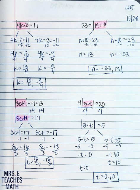 absolute value equations flipbook for interactive notebooks Inequalities Worksheet, Absolute Value Inequalities, Absolute Value Equations, College Math, College Algebra, Teaching Algebra, Math Interactive, Math Tutorials, Maths Algebra