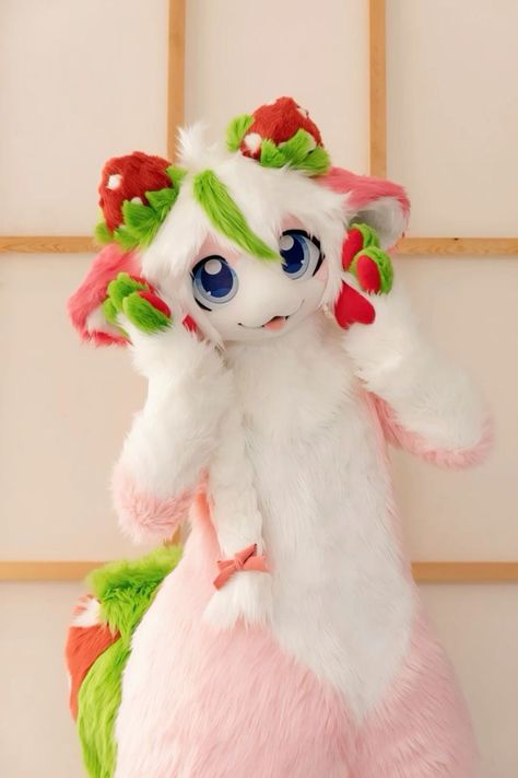 Cabbage Dog Fursuit, Frog Fursuit, Axolotl Fursuit, Rainbow Fursuit, Pastel Fursuit, Unique Fursona, Cute Fursuits, Dog Laughing, Kigurumi Fursuit