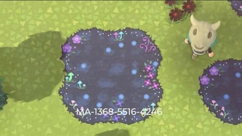 Animal Crossing Glowing Path, Acnh Witchy Path, Acnh Galaxy Paths, Pastel Goth Animal Crossing Island, Dreamcore Acnh, Acnh Alien Designs, Acnh Glowing Moss, Acnh Fairycore Paths, Animal Crossing Dark Path